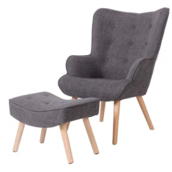 Jacob Chair & Ottoman - Dark Grey